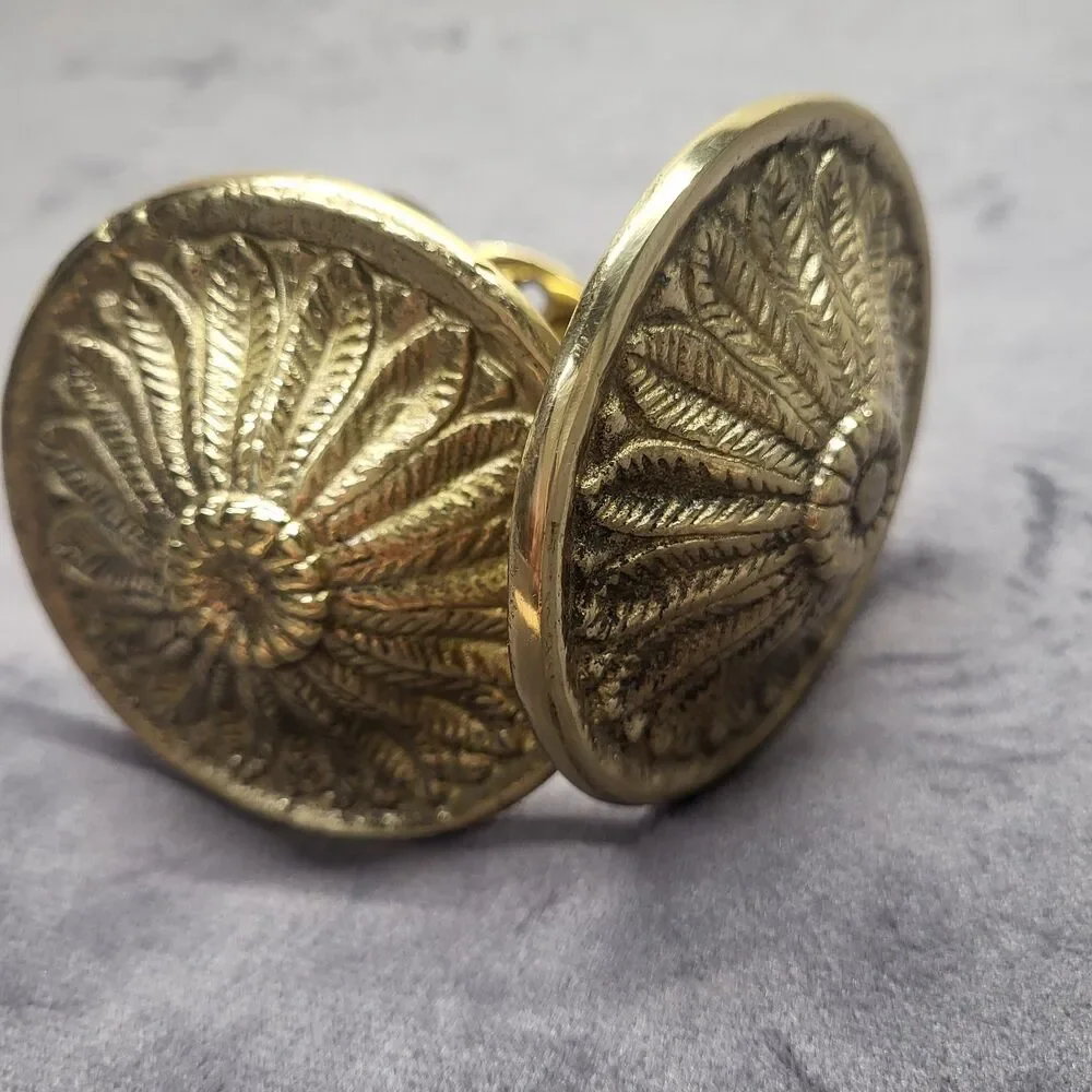 The Bombay Company Vintage Brass Curtain Tie Back Set Adam Tie Back Medallion